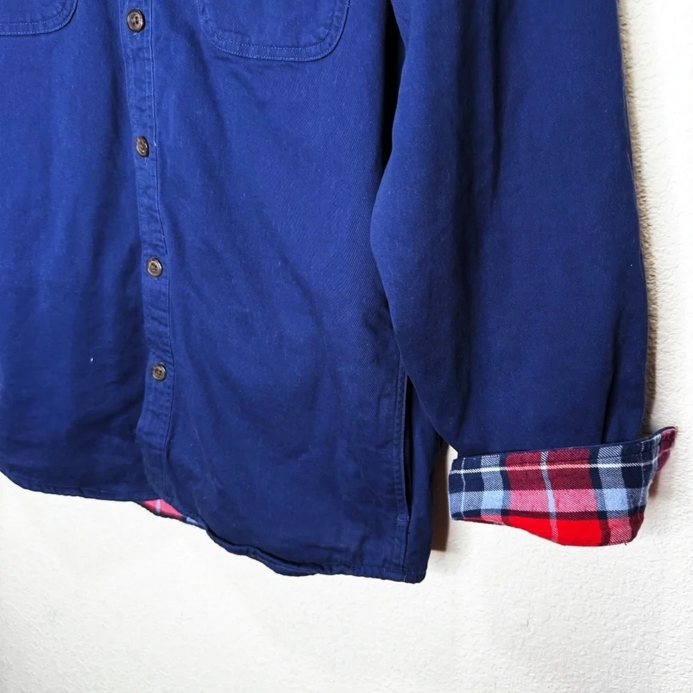 Lands End Shacket Shirt Jacket Plaid Lined Medium